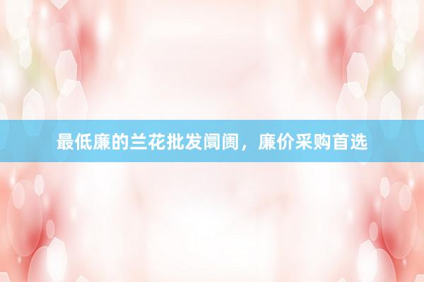 最低廉的兰花批发阛阓，廉价采购首选